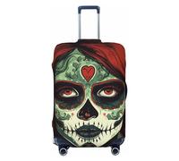 LHCVSFGW Custodia per bagaglio da viaggio con teschio, protezione elastica, lavabile, antigraffio, per bagagli da 45,7 a 81,3 cm, nero, XL