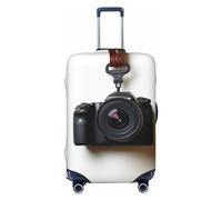 LHCVSFGW Custodia per bagaglio da viaggio da appendere alla parete bianca - Custodia protettiva elastica lavabile antigraffio per bagagli da 45,7 a 81,3 cm, nero, S