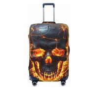 LHCVSFGW Custodia per bagaglio da viaggio infrangibile a forma di teschio per bagaglio elastico lavabile, antigraffio, custodia spessa per bagagli da 45,7 a 81,3 cm, nero, S