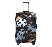 LHCVSFGW Custodia per bagaglio da viaggio, un sacco di pezzi di puzzle, protezione elastica e lavabile, antigraffio, protezione spessa per bagagli da 45,7 a 81,3 cm, nero, L