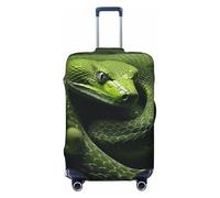 LHCVSFGW Custodia per bagaglio da viaggio verde serpente sugli alberi, protezione elastica e lavabile, antigraffio, custodia spessa per bagagli da 45,7 a 81,3 cm, nero, S