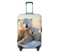 LHCVSFGW Custodia protettiva per bagaglio da viaggio, motivo orso polare elastico e lavabile, antigraffio, per bagagli da 45,7 a 81,3 cm, nero, XL
