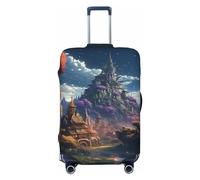 LHCVSFGW Fantasy Town - Custodia protettiva elastica lavabile, antigraffio per bagagli, da 45,7 a 81,3 cm, nero, L