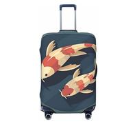 LHCVSFGW Koi Fish - Custodia per bagaglio da viaggio piatta, lavabile, antigraffio, per bagagli da 45,7 a 81,3 cm, nero, M