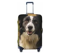 LHCVSFGW Mohado Border Collie - Copertura per bagagli da viaggio, elastica, lavabile, antigraffio, per valigie e bagagli, adatta per bagagli da 45-81 cm, Nero , L
