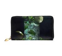LHCVSFGW Portafoglio in pelle per donne e uomini, portafoglio bifold ultra sottile porta carte di credito Mojito cocktail pochette da donna, nero, taglia unica, Nero , Taglia unica