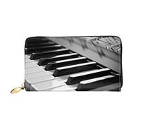 LHCVSFGW Portafoglio in pelle per donne e uomini, portafoglio bifold ultra sottile porta carte di credito immagine pianoforte pochette da donna, nero, taglia unica, Nero , Taglia unica