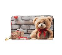 LHCVSFGW Portafoglio in pelle per donne e uomini, portafoglio bifold ultra sottile porta carte di credito carino orso regalo di San Valentino da donna, nero, taglia unica, Nero , Taglia unica