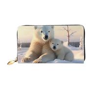 LHCVSFGW Portafoglio in pelle per donne e uomini, portafoglio bifold ultra sottile porta carte di credito carino orso polare pochette da donna, nero, taglia unica, Nero , Taglia unica