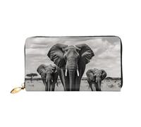 LHCVSFGW Portafoglio in pelle per donne e uomini, portafoglio bifold ultra sottile porta carte di credito elefante che cammina pochette da donna, nero, taglia unica, Nero , Taglia unica