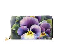 LHCVSFGW Portafoglio in pelle per donne e uomini, portafoglio bifold ultra sottile porta carte di credito Pansy Perfection pochette da donna, nero, taglia unica, Nero , Taglia unica