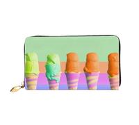 LHCVSFGW Portafoglio in pelle per donne e uomini, portafoglio bifold ultra sottile porta carte di credito gelato arcobaleno gradiente pochette da donna, nero, taglia unica, Nero , Taglia unica