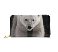 LHCVSFGW Portafoglio in pelle per donne e uomini, portafoglio bifold ultra sottile porta carte di credito orso polare pochette da donna, nero, taglia unica, Nero , Taglia unica