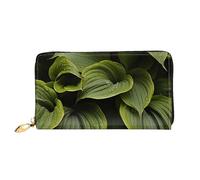 LHCVSFGW Portafoglio in pelle per donne e uomini, portafoglio bifold ultra sottile porta carte di credito umido foglie Hosta pochette da donna, nero, taglia unica, Nero , Taglia unica