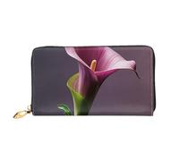 LHCVSFGW Portafoglio in pelle per donne e uomini, portafoglio bifold ultra sottile porta carte di credito viola calla Lily pochette da donna, nero, taglia unica, Nero , Taglia unica