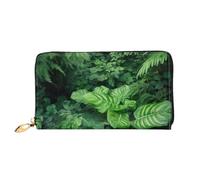 LHCVSFGW Portafoglio in pelle per donne e uomini, portafoglio bifold ultra sottile porta carte di credito densamente crescente piante verdi pochette da donna, nero, taglia unica, Nero , Taglia unica