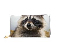 LHCVSFGW Portafoglio in pelle per donne e uomini, portafoglio bifold ultra sottile porta carte di credito procione peloso pochette da donna, nero, taglia unica, Nero , Taglia unica