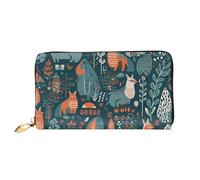 LHCVSFGW Portafoglio in pelle per donne e uomini, portafoglio bifold ultra sottile porta carte di credito animali scandinavi pochette da donna, nero, taglia unica, Nero , Taglia unica