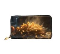 LHCVSFGW Portafoglio in pelle per donne e uomini, portafoglio bifold ultra sottile porta carte di credito patatine fritte da donna, nero, taglia unica, Nero , Taglia unica