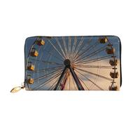 LHCVSFGW Portafoglio in pelle per donne e uomini, portafoglio bifold ultra sottile porta carte di credito ruota panoramica pochette da donna, nero, taglia unica, Nero , Taglia unica