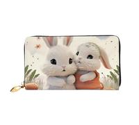 LHCVSFGW Portafoglio in pelle per donne e uomini, portafoglio bifold ultra sottile porta carte di credito coniglietto abbraccio pochette da donna, nero, taglia unica, Nero , Taglia unica