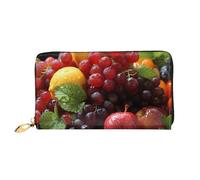 LHCVSFGW Portafoglio in pelle per donne e uomini, portafoglio bifold ultra sottile porta carte di credito frutta fresca pochette da donna, nero, taglia unica, Nero , Taglia unica