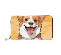 LHCVSFGW Portafoglio in pelle per donne e uomini, portafoglio bifold ultra sottile porta carte di credito carino cane corgi pochette da donna, nero, taglia unica, Nero , Taglia unica