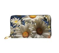 LHCVSFGW Portafoglio in pelle per donne e uomini, portafoglio bifold ultra sottile porta carte di credito floreale margherita pochette da donna, nero, taglia unica, nero, taglia unica, Nero , Taglia