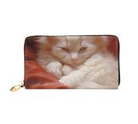 LHCVSFGW Portafoglio in pelle per donne e uomini, portafoglio bifold ultra sottile porta carte di credito Hazy Cat pochette da donna, nero, taglia unica, Nero , Taglia unica