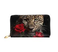 LHCVSFGW Portafoglio in pelle per donne e uomini, portafoglio bifold ultra sottile porta carte di credito rosa leopardato pochette da donna, nero, taglia unica, Nero , Taglia unica