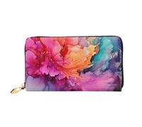 LHCVSFGW Portafoglio in pelle per donne e uomini, portafoglio bifold ultra sottile porta carte di credito colorato pittura ad acquerello pochette da donna, nero, taglia unica, Nero , Taglia unica
