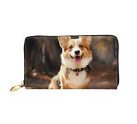 LHCVSFGW Portafoglio in pelle per donne e uomini, portafoglio bifold ultra sottile porta carte di credito cane Corgi pochette da donna, nero, taglia unica, Nero , Taglia unica