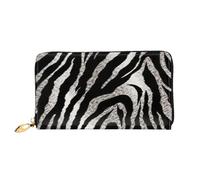 LHCVSFGW Portafoglio in pelle per donne uomini portafoglio bifold ultra sottile porta carte di credito stampa zebra bianco e nero borsa pochette da donna, nero, taglia unica, Nero , Taglia unica