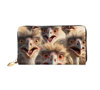 LHCVSFGW Portafoglio in pelle per donne uomini portafoglio bifold ultra sottile porta carte di credito uno stormo di struzzi pochette da donna, nero, taglia unica, Nero , Taglia unica