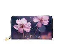 LHCVSFGW Portafoglio in pelle per donne uomini portafoglio bifold ultra sottile porta carte di credito sfocato due fiori pochette da donna, nero, taglia unica, Nero , Taglia unica