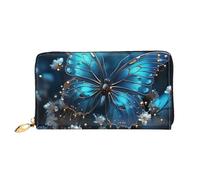 LHCVSFGW Portafoglio in pelle per donne uomini portafoglio bifold ultra sottile porta carte di credito farfalla blu e luna pochette da donna, nero, taglia unica, Nero , Taglia unica