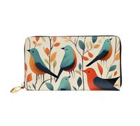 LHCVSFGW Portafoglio in pelle per donne uomini portafoglio bifold ultra sottile porta carte di credito stormo di uccelli pochette da donna, nero, taglia unica, Nero , Taglia unica