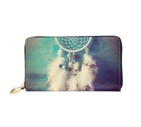 LHCVSFGW Portafoglio in pelle per donne uomini portafoglio bifold ultra sottile porta carte di credito bianco acchiappasogni piuma pochette da donna, nero, taglia unica, Nero , Taglia unica