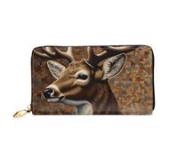 LHCVSFGW Portafoglio in pelle per donne uomini portafoglio bifold ultra sottile porta carte di credito cervo su sfondo marrone pochette da donna, nero, taglia unica, Nero , Taglia unica