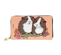 LHCVSFGW Portafoglio in pelle per donne uomini portafoglio bifold ultra sottile porta carte di credito due porcellini d'India appesi fuori pochette da donna, nero, taglia unica, Nero , Taglia unica