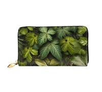 LHCVSFGW Portafoglio in pelle per donne uomini portafoglio bifold ultra sottile porta carte di credito foglie verdi e piante pochette da donna, nero, taglia unica, Nero , Taglia unica