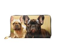 LHCVSFGW Portafoglio in pelle per donne uomini portafoglio bifold ultra sottile porta carte di credito carino bulldog francese grafica pochette da donna, nero, taglia unica, Nero , Taglia unica