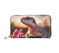 LHCVSFGW Portafoglio in pelle per donne uomini portafoglio bifold ultra sottile porta carte di credito lucertola bianca pochette da donna, nero, taglia unica, Nero , Taglia unica