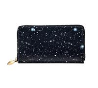 LHCVSFGW Portafoglio in pelle per donne uomini portafoglio bifold ultra sottile porta carte di credito costellazioni e stelle modello pochette da donna, nero, taglia unica, Nero , Taglia unica