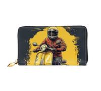 LHCVSFGW Portafoglio in pelle per donne uomini portafoglio bifold ultra sottile porta carte di credito scooter uomo donna pochette borsa, nero, taglia unica, Nero , Taglia unica