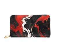 LHCVSFGW Portafoglio in pelle per donne uomini portafoglio bifold ultra sottile porta carte di credito nero e rosso marmo pochette da donna, nero, taglia unica, Nero , Taglia unica