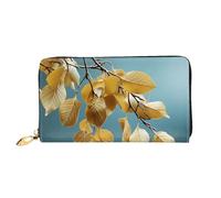 LHCVSFGW Portafoglio in pelle per donne uomini portafoglio bifold ultra sottile porta carte di credito foglie di betulla pochette da donna, nero, taglia unica, Nero , Taglia unica