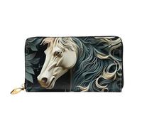 LHCVSFGW Portafoglio in pelle per donne uomini portafoglio bifold ultra sottile porta carte di credito modello cavallo borsa pochette da donna, nero, taglia unica, Nero , Taglia unica