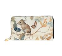 LHCVSFGW Portafoglio in pelle per donne uomini portafoglio bifold ultra sottile porta carte di credito topi e foglie pochette da donna, nero, taglia unica, Nero , Taglia unica