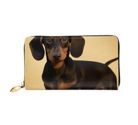 LHCVSFGW Portafoglio in pelle per donne uomini portafoglio bifold ultra sottile porta carte di credito un simpatico bassotto pochette da donna, nero, taglia unica, Nero , Taglia unica